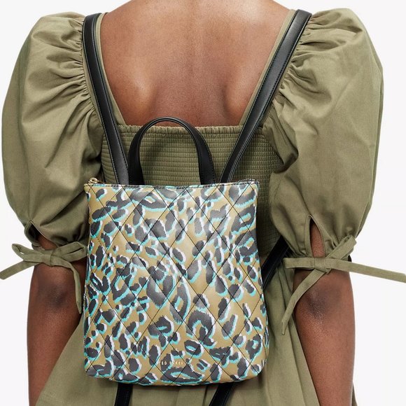NWT Ted Baker Quiltoe Leopard Quilted Backpack - Picture 1 of 14